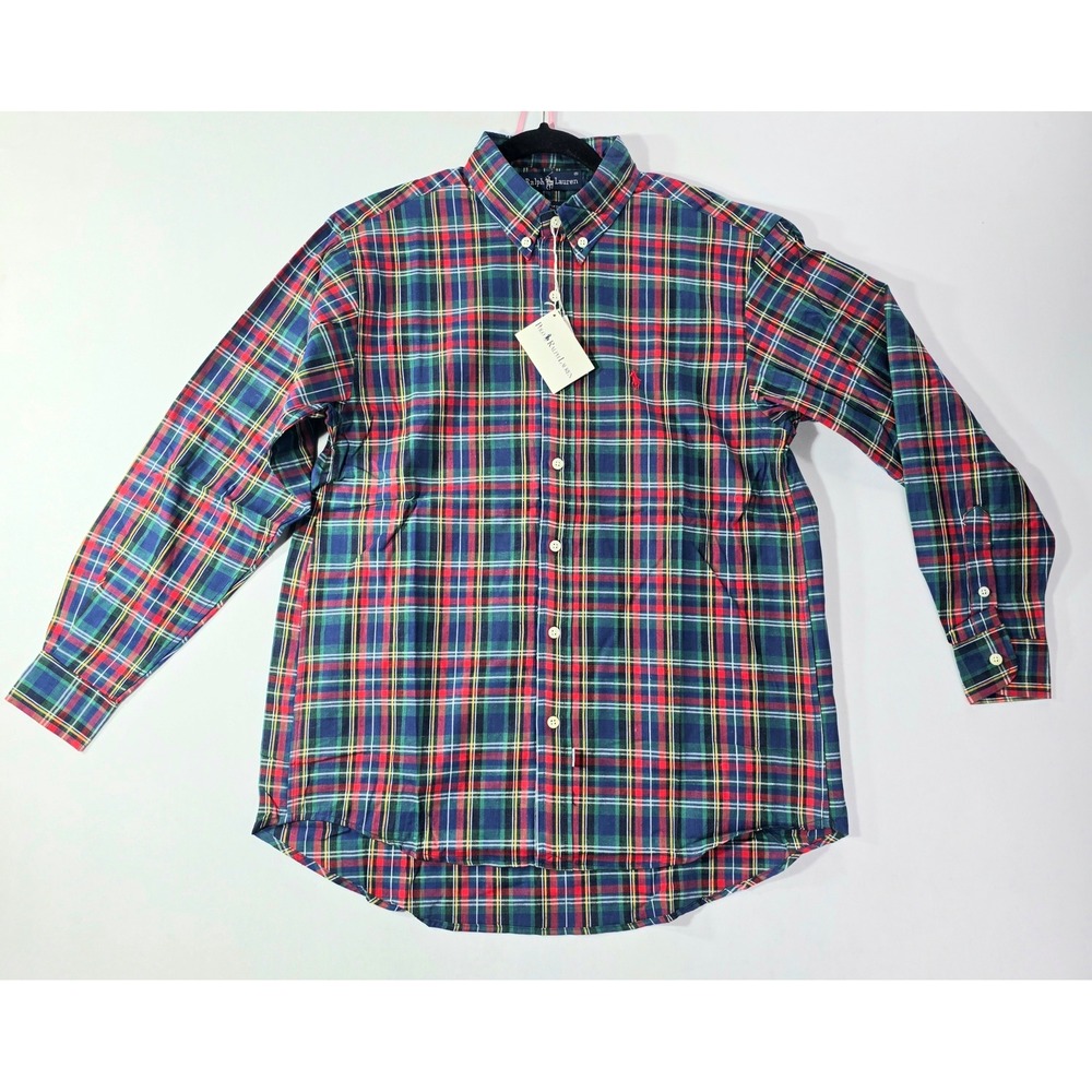 Polo Ralph Lauren Mens Plaid Button Down Shirt NWT Tartan Cotton M 15.5